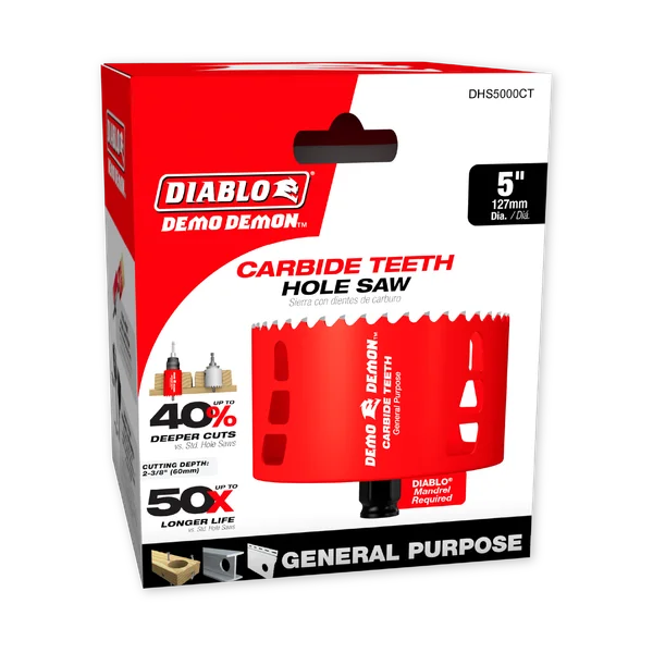 Diablo DHS5000CT - 5" Carbide Teeth Hole Saw for Wood and Metal