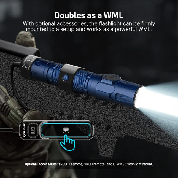 Olight Warrior Ultra 2,500 Lumen Tactical Flashlight - Navy Blue