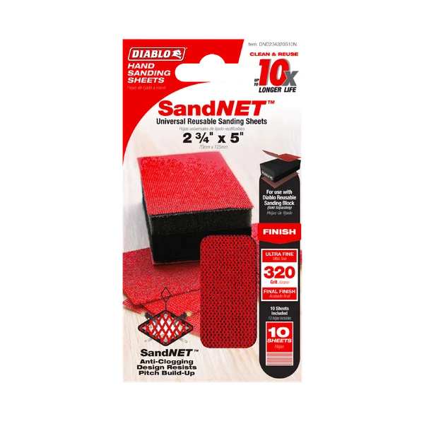 Diablo DND234320S10N - 5" Sand Demon™ 2-3/4" x 320-Grit Reusable Sanding Sheets (10-pk)
