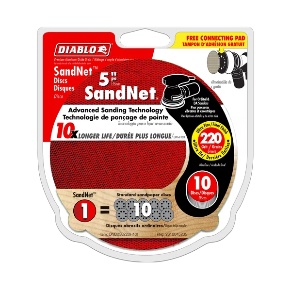 Diablo 5" Sand Demon™ 220-Grit Sanding Discs with Connection Pad