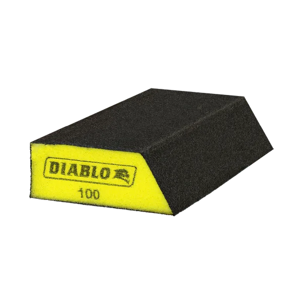 Diablo DFBLANGFIN01G - 5" x 3" x 1" 100-Grit Corner Contact Sanding Sponge