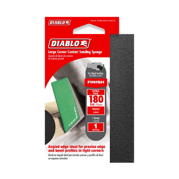 Diablo DFBLANGSFN01G - 5" x 3" x 1" 180-Grit Corner Contact Sanding Sponge