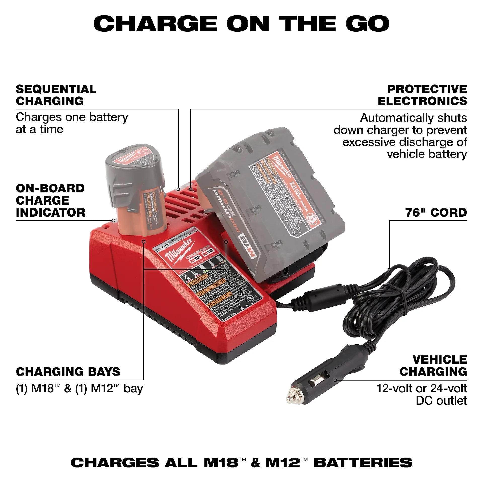 Milwaukee 48-59-1810 - M18™ / M12™ Vehicle Charger