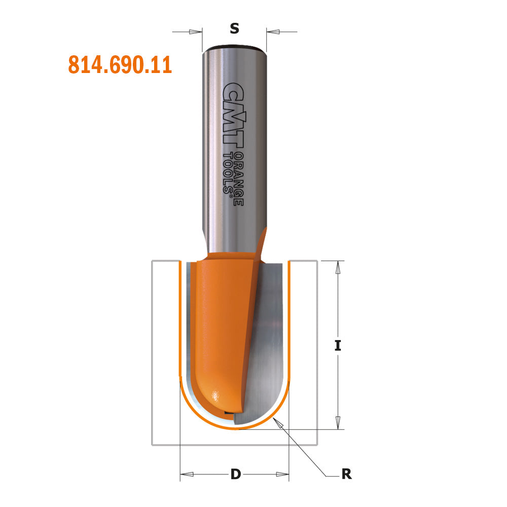 CMT 814.754.11 - 1/2" Shank 1" Round Nose Router Bit