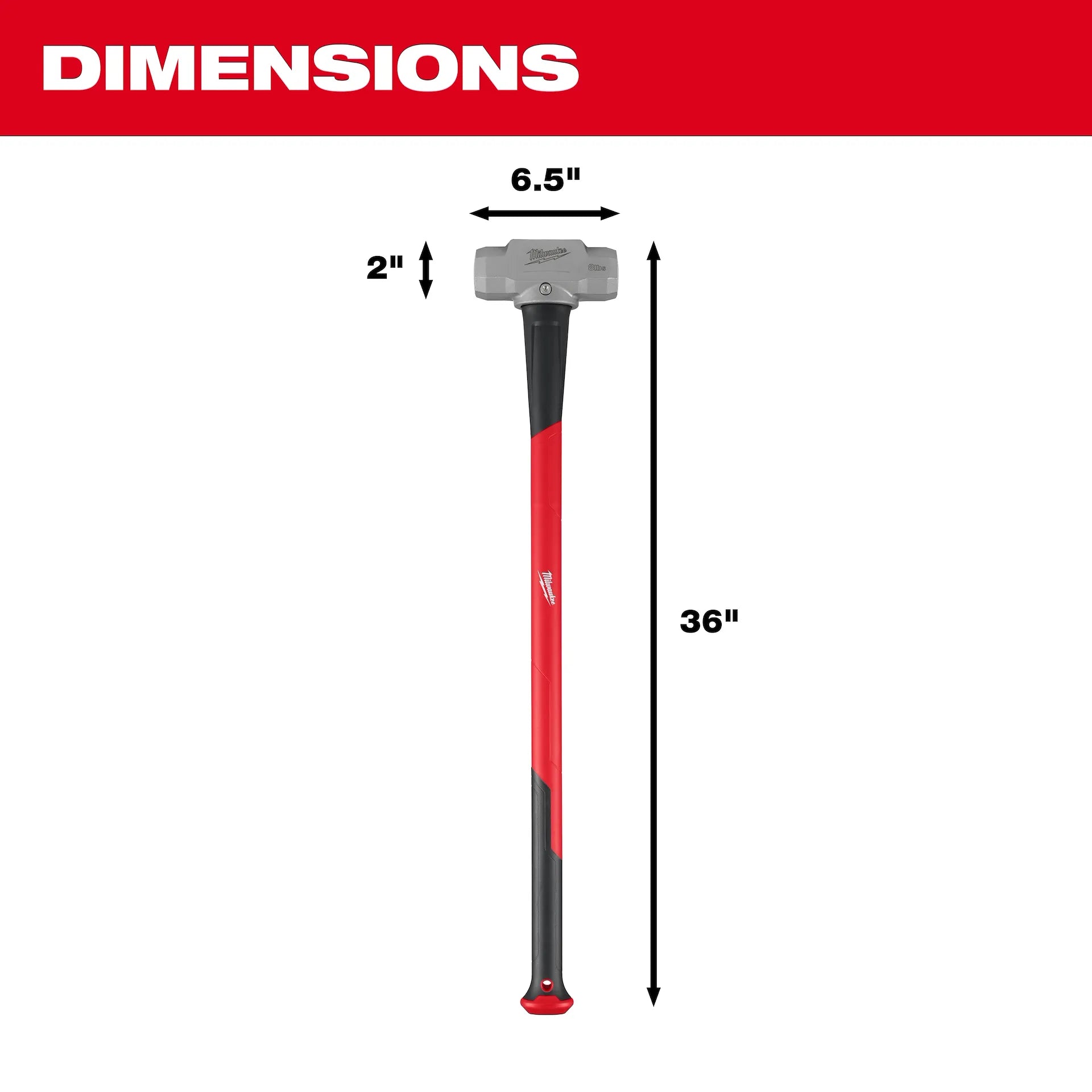 Milwaukee 48-22-9331 - 8lb Sledge Hammer (36" Handle)