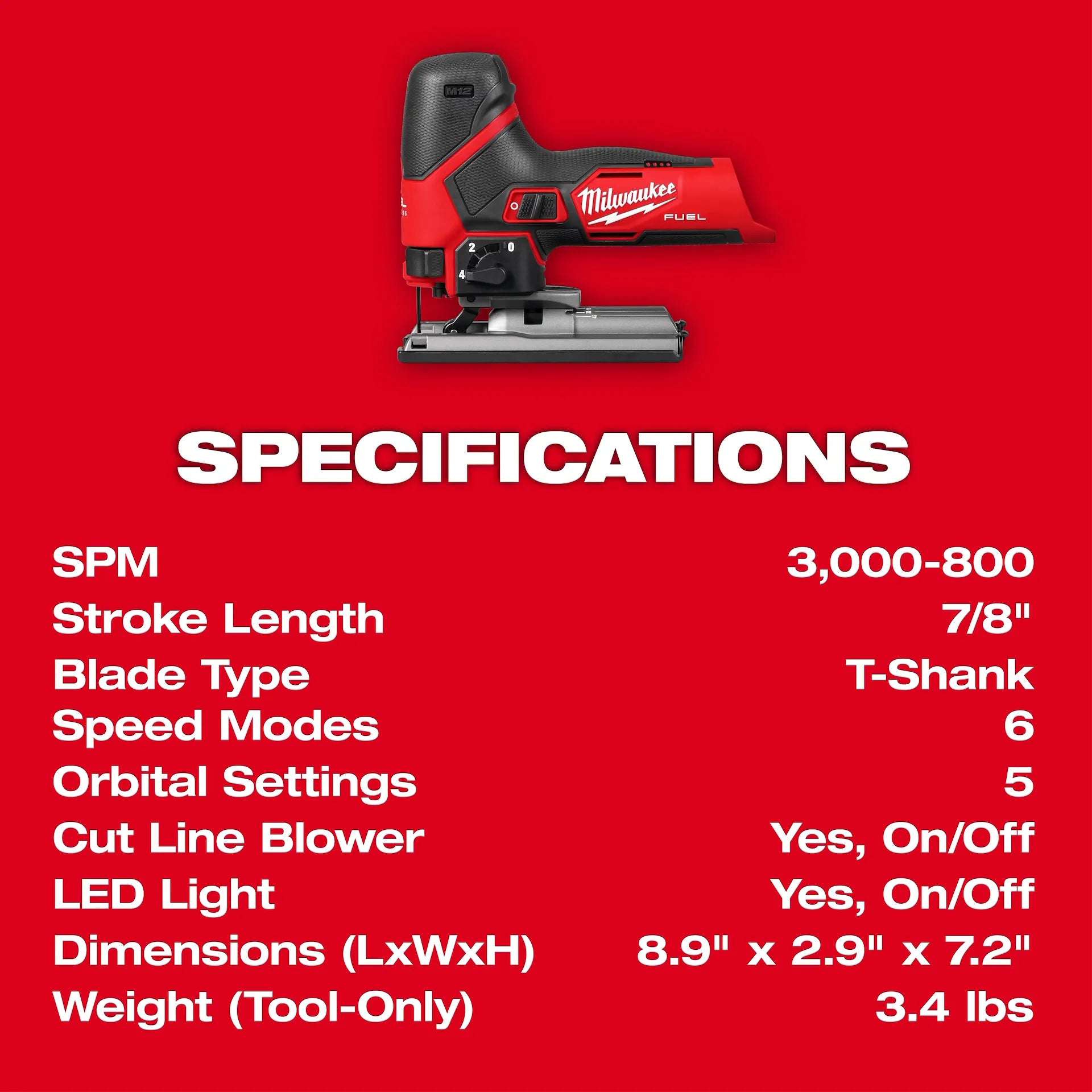 Milwaukee 2545-20 - M12 FUEL Jig Saw