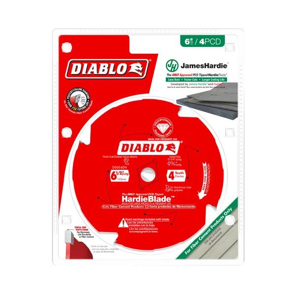 Diablo D0604DHA - 6-1/2" x 4-Teeth HardieBlade™ Saw Blade for Fiber Cement