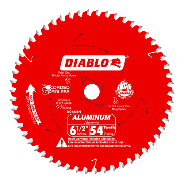 Diablo D0654NA - 6-1/2" x 54-Teeth Saw Blade for Aluminum