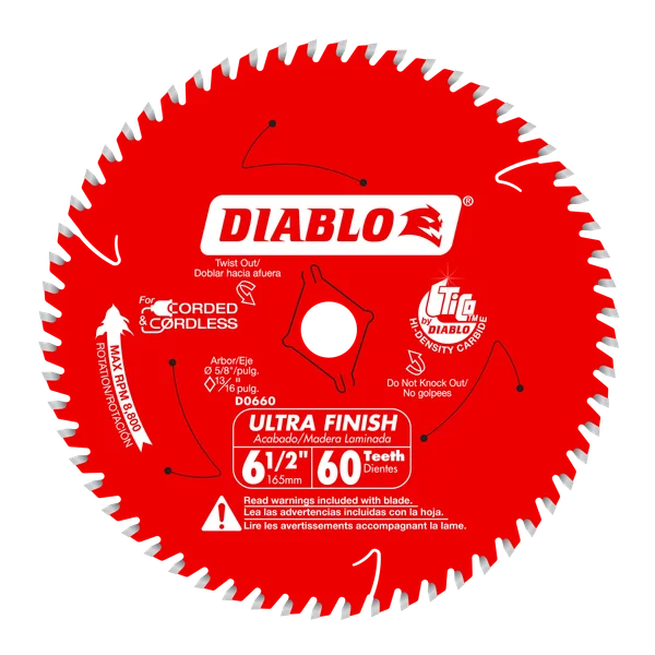 Diablo D0660A - 6-1/2" x 60-Teeth Ultra Finish Saw Blade for Wood