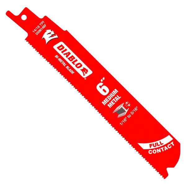 Diablo DS0614BF5 - 6" 14/18TPI Bi-Metal Reciprocating Saw Blades for Medium Metal (5-pk)