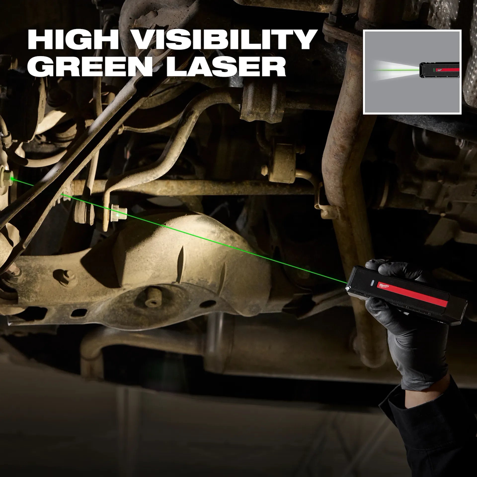 Milwaukee 2016R - Rechargeable Flat Flashlight w/ Green Laser
