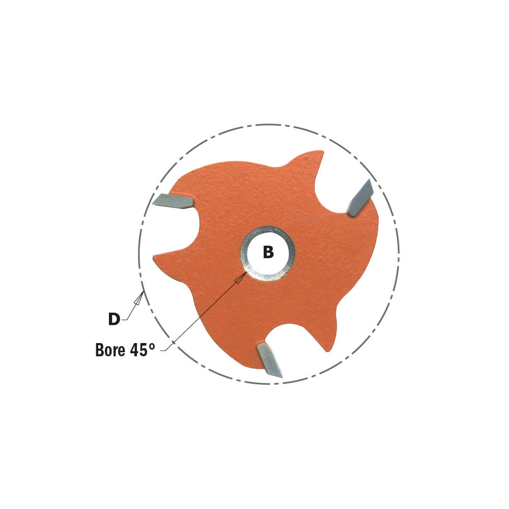 CMT 823.364.11 - 1/4" Slot Cutter with 45° Bore