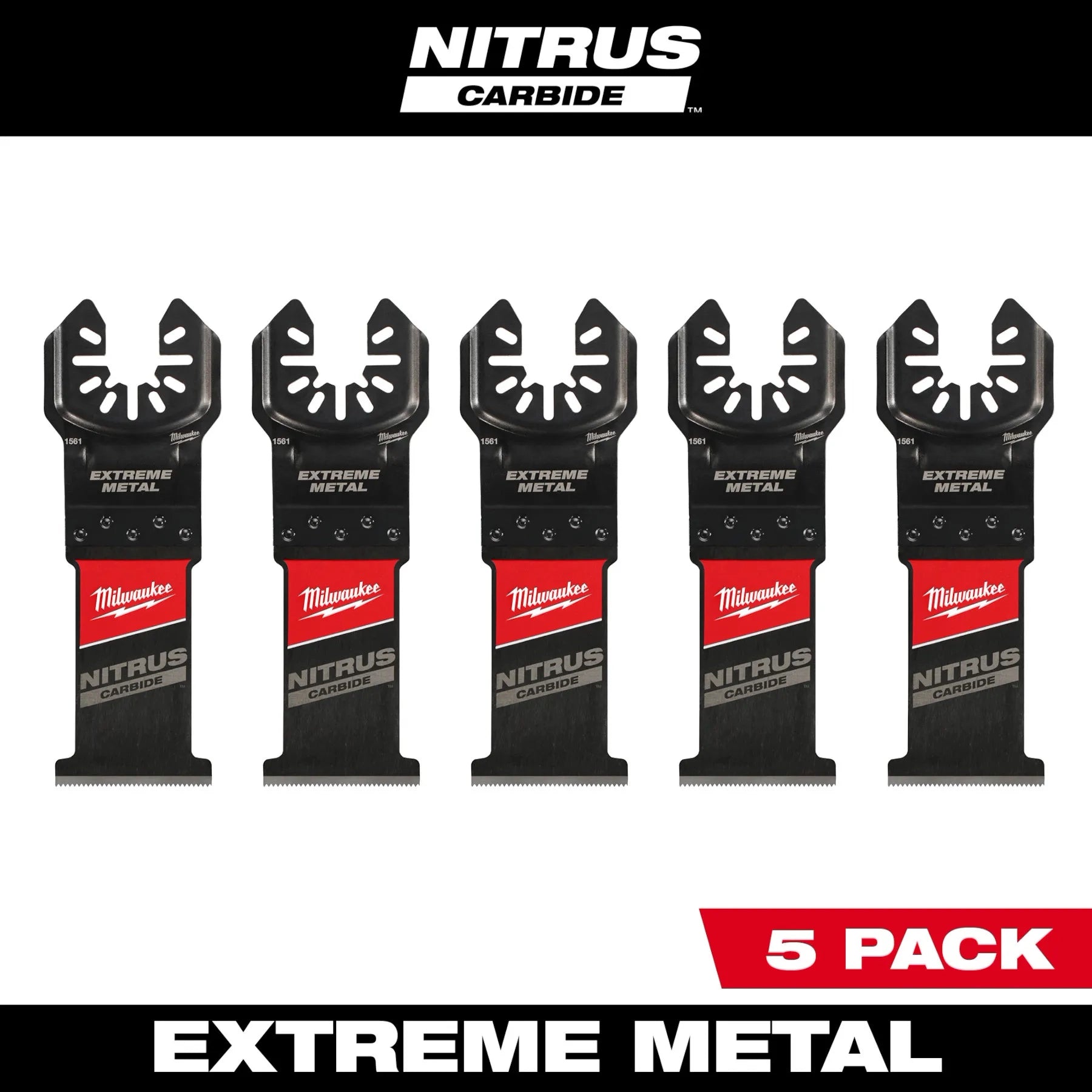 Milwaukee 49-25-1565 - NITRUS™ Carbide Extreme Metal Universal Fit Oscillating Multi-Tool Blades