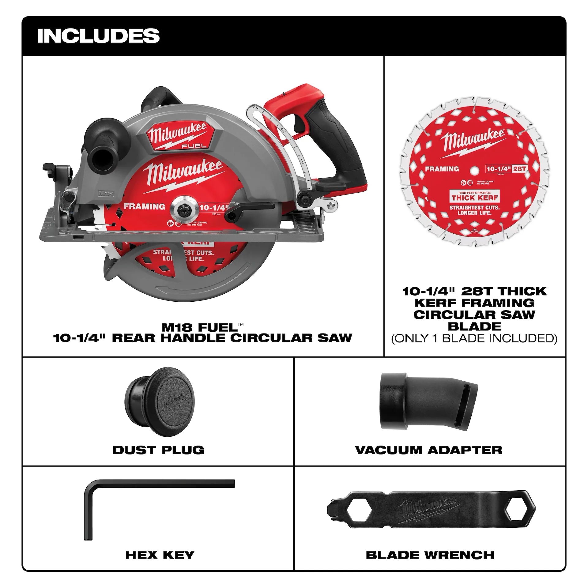 Milwaukee 3026-20 - M18 FUEL™ 10-1/4" Rear Handle Circular Saw