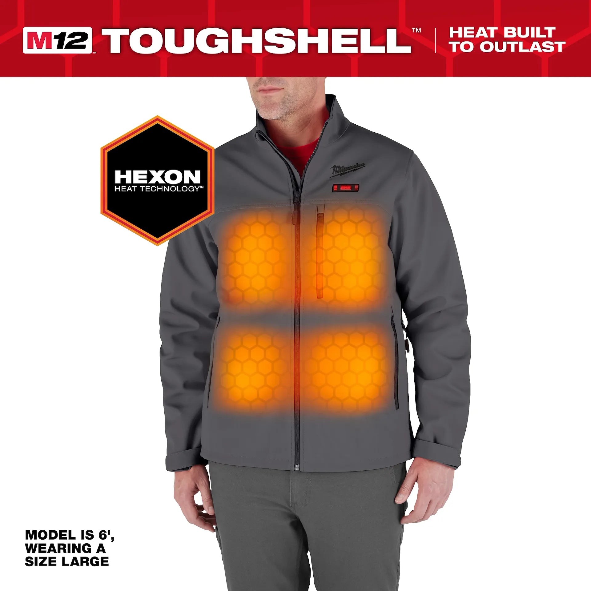 Milwaukee Men's Gray TOUGHSHELL Heated Work Jacket Kit