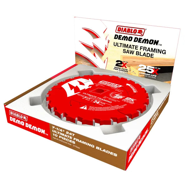 Diablo D0724DA - 7-1/4" 24-Teeth Demo Demon™ Ultimate Framing Saw Blade for Wood