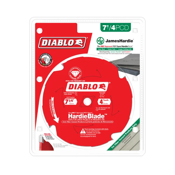 Diablo D0704DHA - 7-1/4" x 4-Teeth HardieBlade™ Saw Blade for Fiber Cement