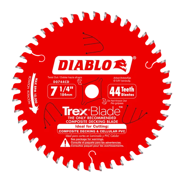 Diablo D0744CD - 7-1/4" x 44-Teeth TrexBlade™ Saw Blade for Composites and Plastic