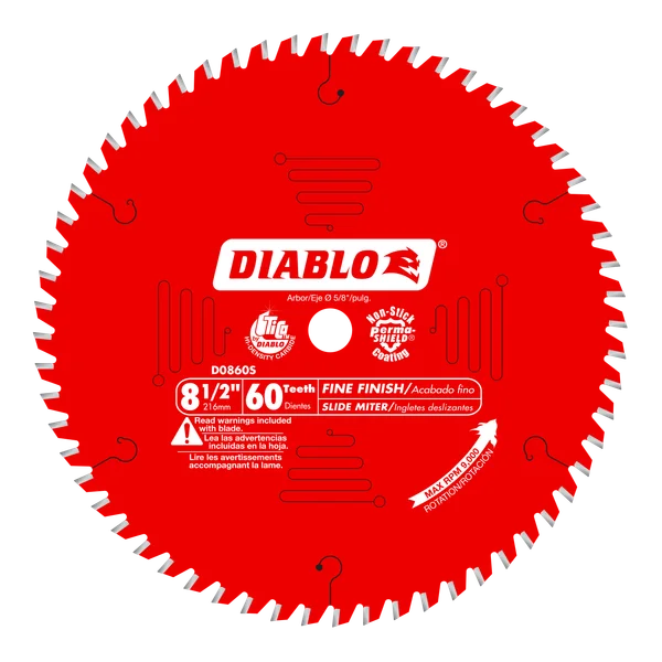 Diablo D0860S - 8-1/2" x 60-Teeth Fine Finish Saw Blade for Wood