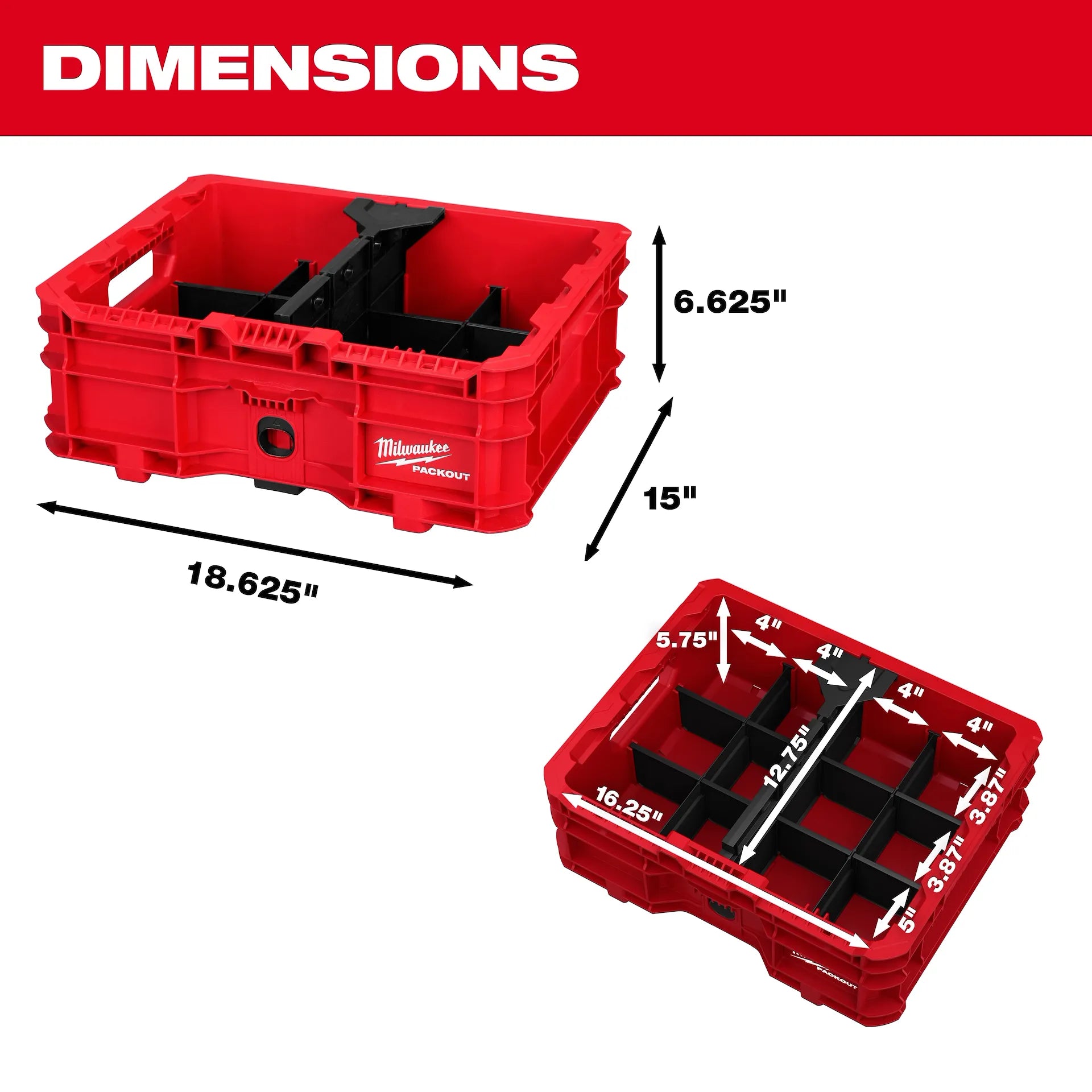 Milwaukee 48-22-8438 - PACKOUT™ Low-Profile Crate