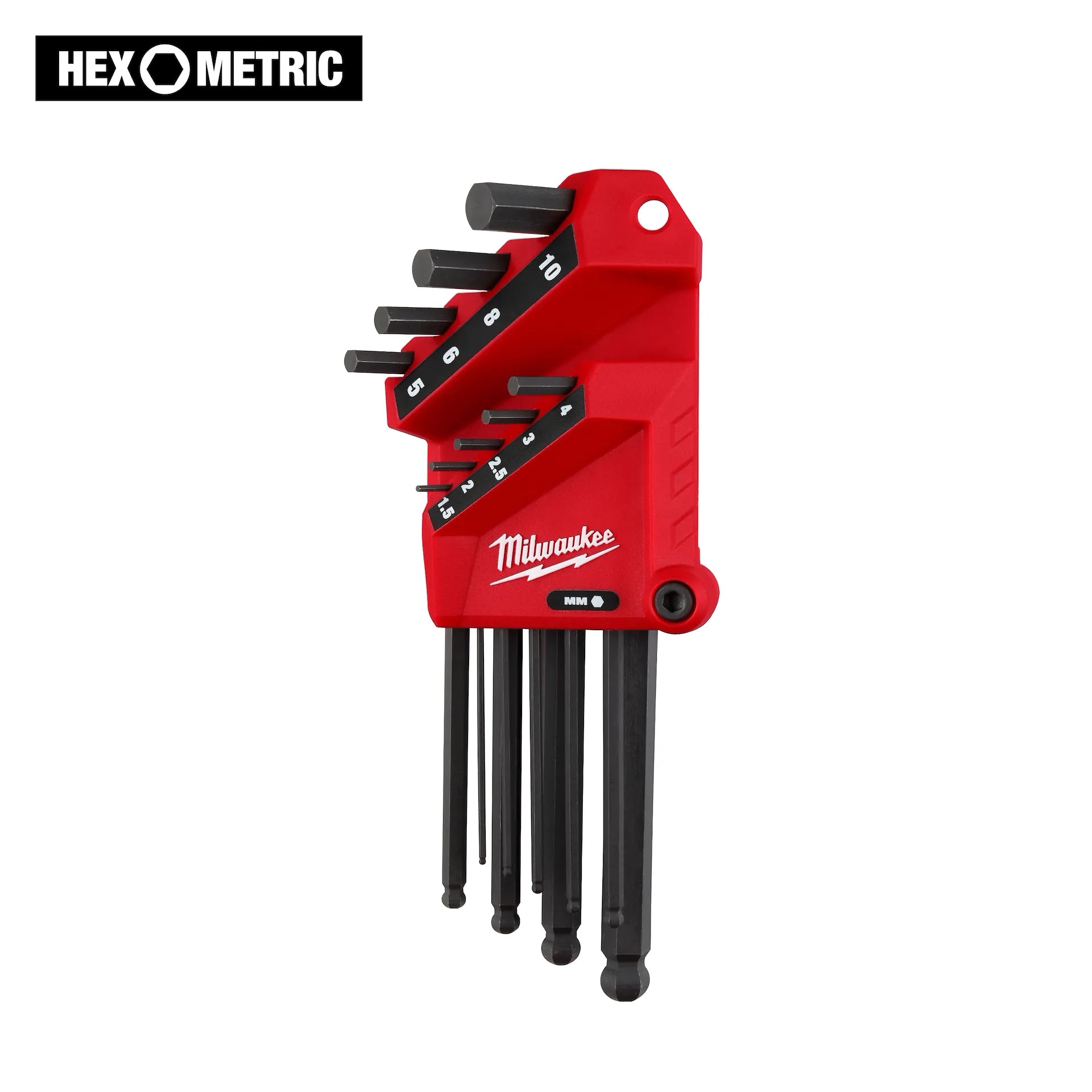 Milwaukee 48-22-2186 - 9-Key Ball End L-Style Hex Key Set - Metric