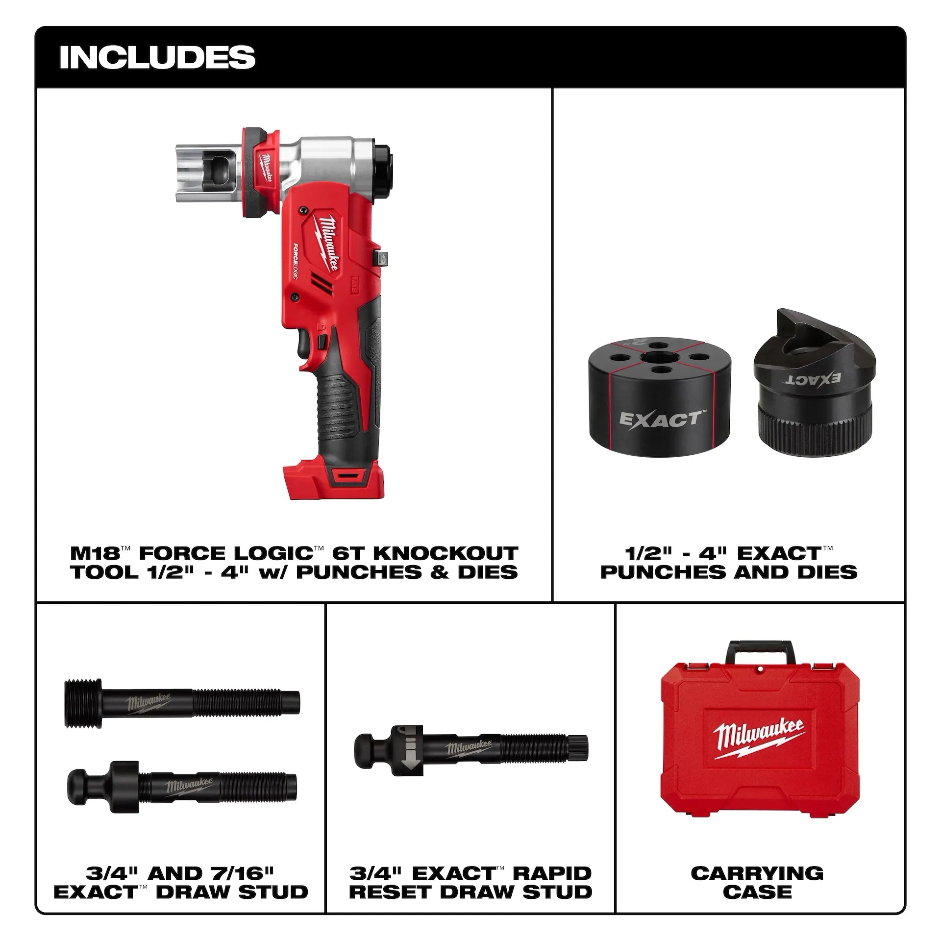Milwaukee 2677-04 - M18™ FORCE LOGIC™ 6T Knockout Tool 1/2" - 4"