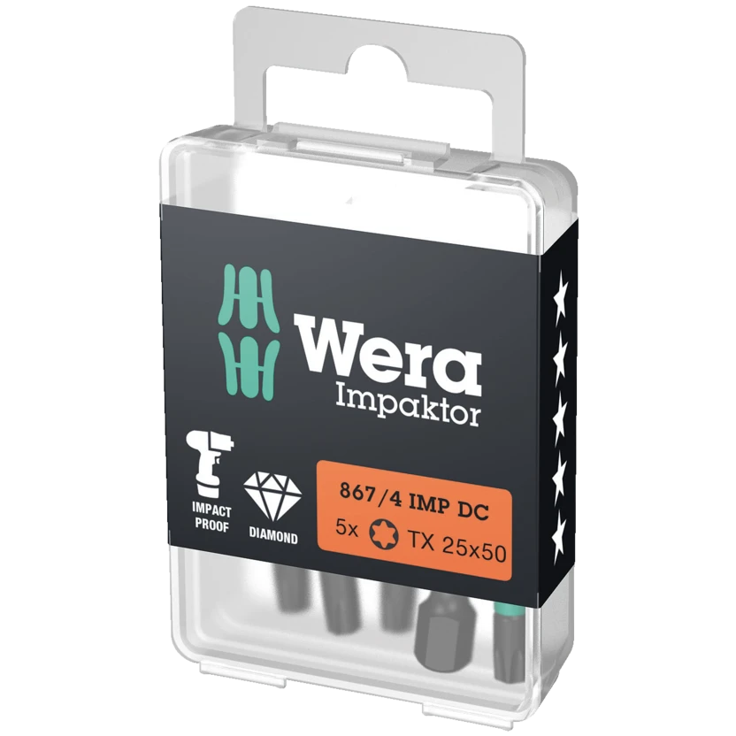 WERA WER-057665 - 867/4 TORX® T25 Impaktor Bit 5 Pack