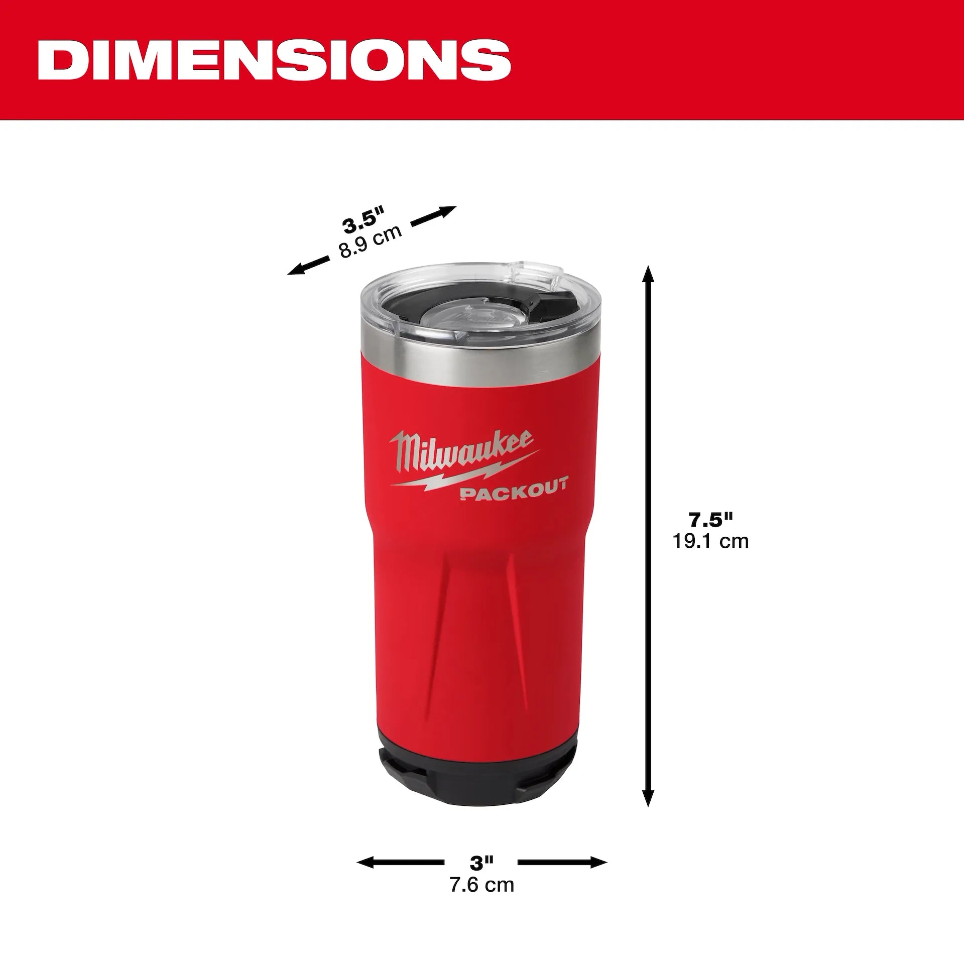 Milwaukee 48-82-8392R - Red PACKOUT™ 20oz Tumbler