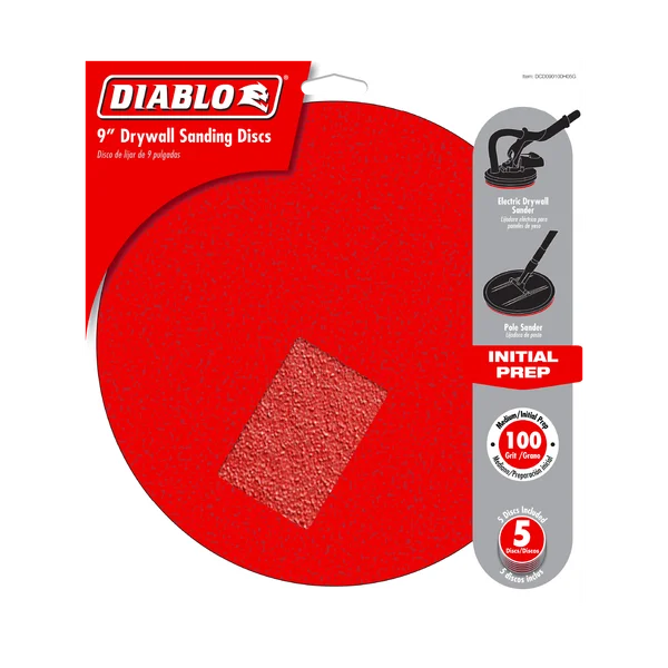 Diablo 9" 100-Grit Hook & Lock™ ROS Sanding Discs for Drywall
