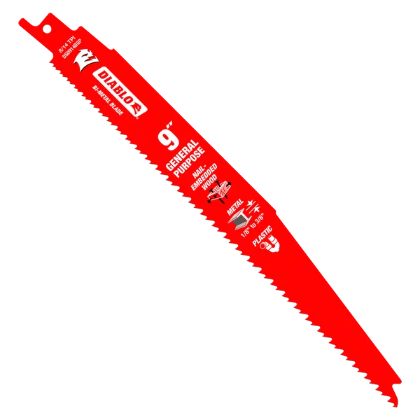 Diablo DS0914BGP5 - 9" 8/14 TPI Bi-Metal Reciprocating Saw Blades for General Purpose Cuts (5-pk)