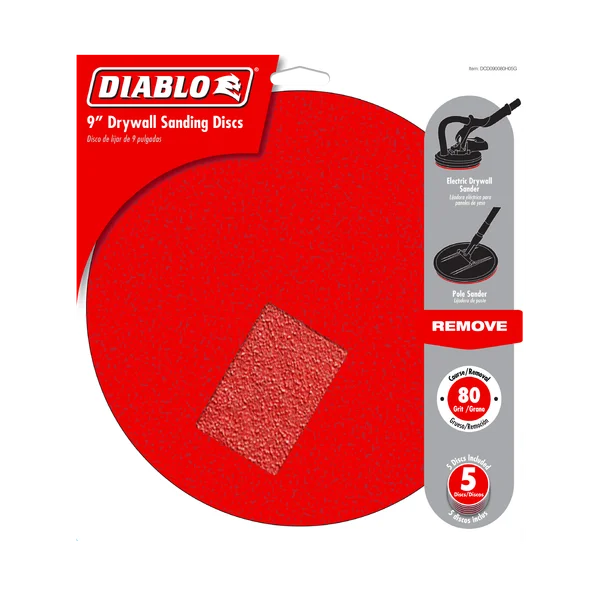 Diablo 9" 80-Grit Hook & Lock™ ROS Sanding Discs for Drywall