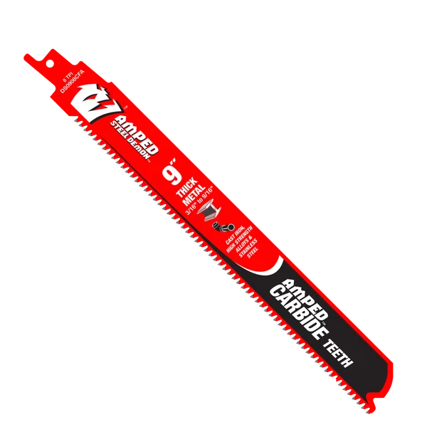 Diablo DS0908CFA3 - 9" 8TPI AMPED™ Steel Demon™ Carbide Teeth Reciprocating Saw Blades for Thick Metal (3-pk)