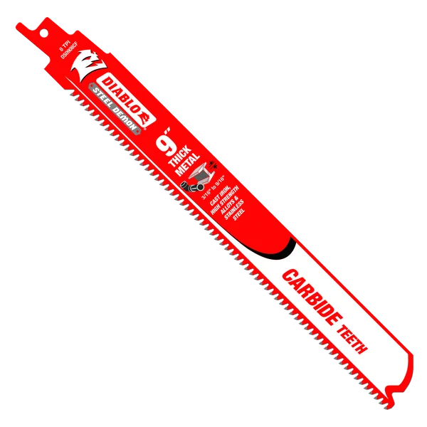 Diablo DS0908CF3 - 9" 8TPI Steel Demon™ Carbide Teeth Reciprocating Saw Blades for Thick Metal (3-pk)