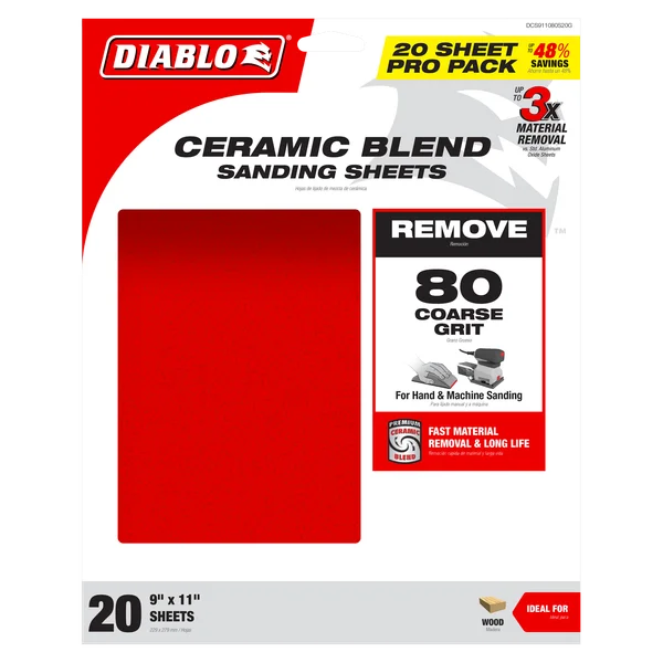 Diablo 9" x 11" 80-Grit Sanding Sheets