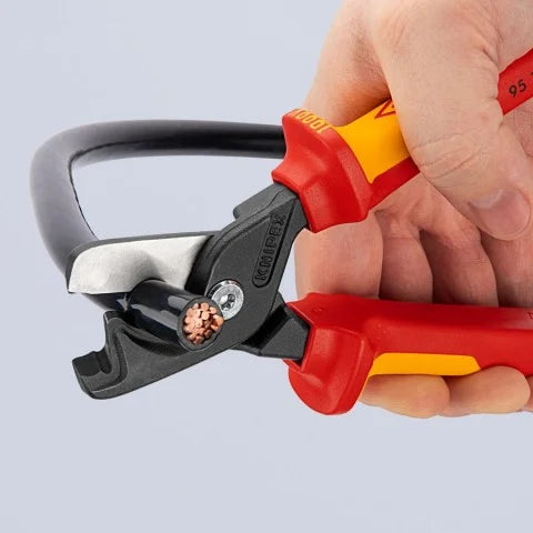 Knipex 9518225US - 9" StepCut® XL Cable Shears-1000V Insulated