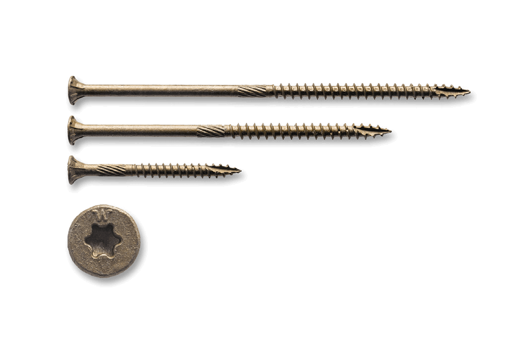 Big Timber 1BTX9212 - #9 x 2-1/2" Wood Screws T-25 Star Drive, Bugle Head, ACQ Bronze (1 lb Bucket)