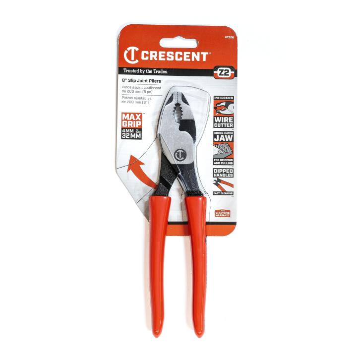 Crescent HTZ28 - 8" Z2 Dipped Handle Slip Joint Pliers
