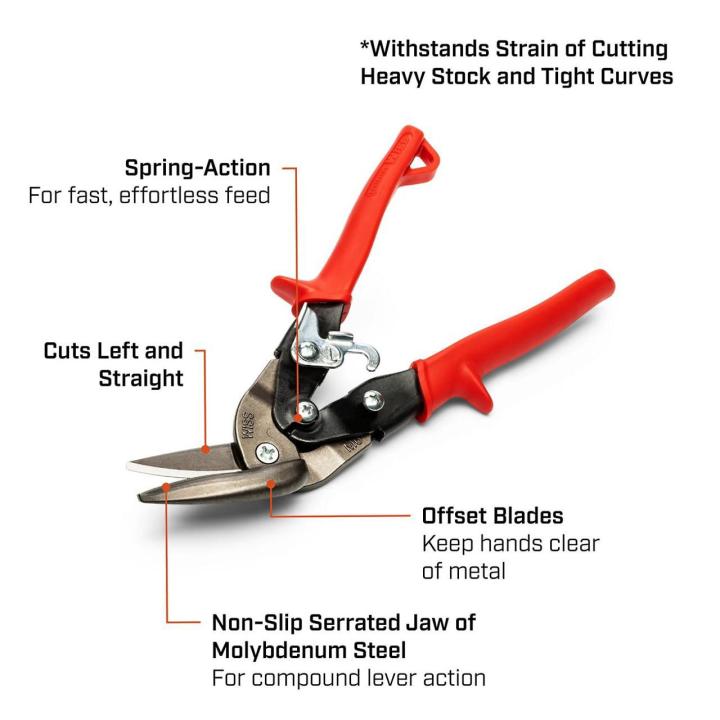 Crescent M6R - 9-1/4" Offset Straight and Left Cut Aviation Snips