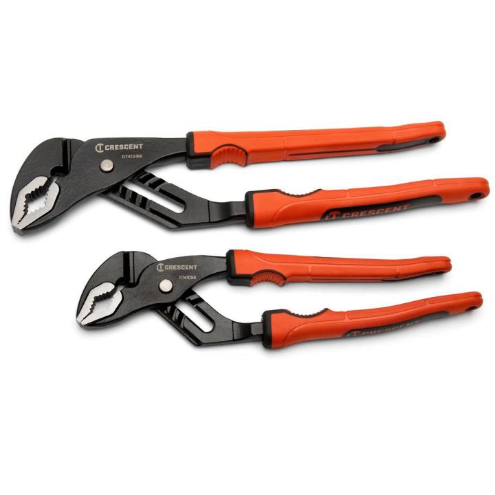 Crescent RT400SGSET2R-05 - 2 Piece Grip Zone™ V-Jaw Tongue & Groove Plier Set with Dual Material Rawhide Handle