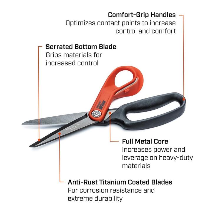 Crescent CW10TM - 10" Heavy-Duty Titanium Coated Tradesman Shears