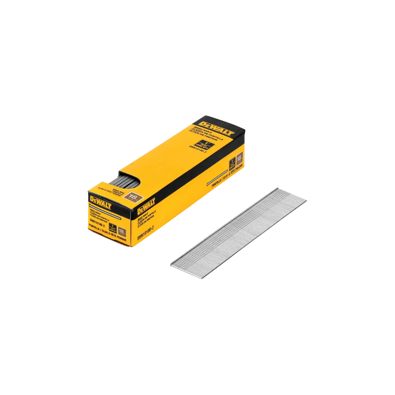 DEWALT DBN18100-2 - 18 gauge 1-in. Brad nails (2500-pack)