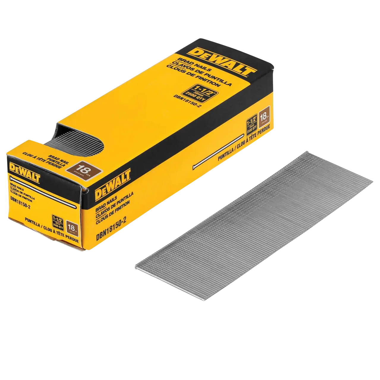 DEWALT DBN18150-2 - 18 gauge 1-1/2-in. Brad nails (2500-pack)