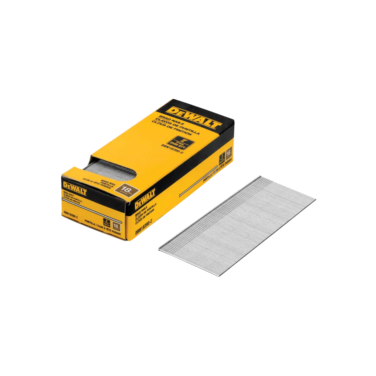 DEWALT DBN18200-2 - 18 gauge 2-in. Brad nails (2500-pack)