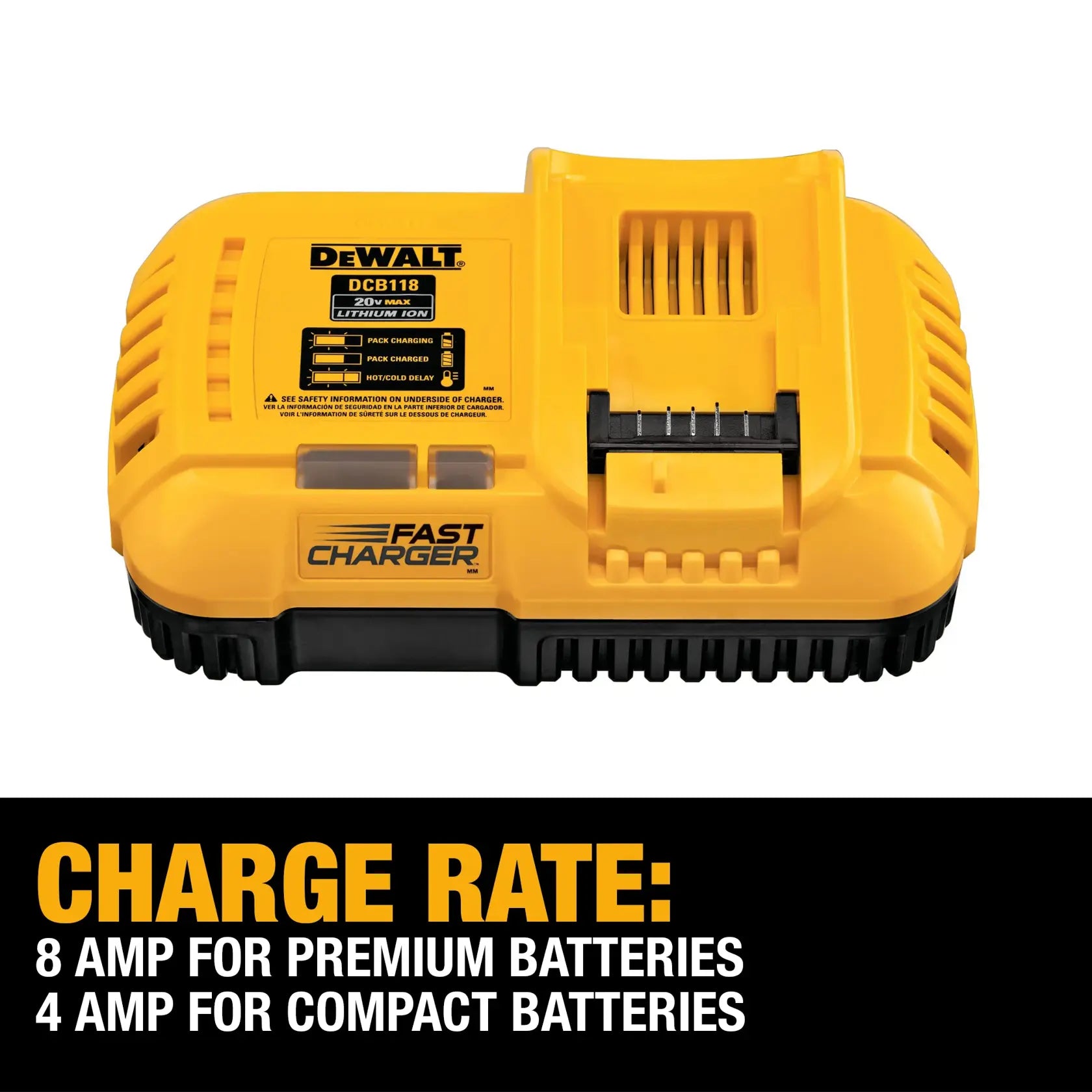 DEWALT DCB118 - 20V MAX/60V MAX FLEXVOLT 8 Amp Fast Charger
