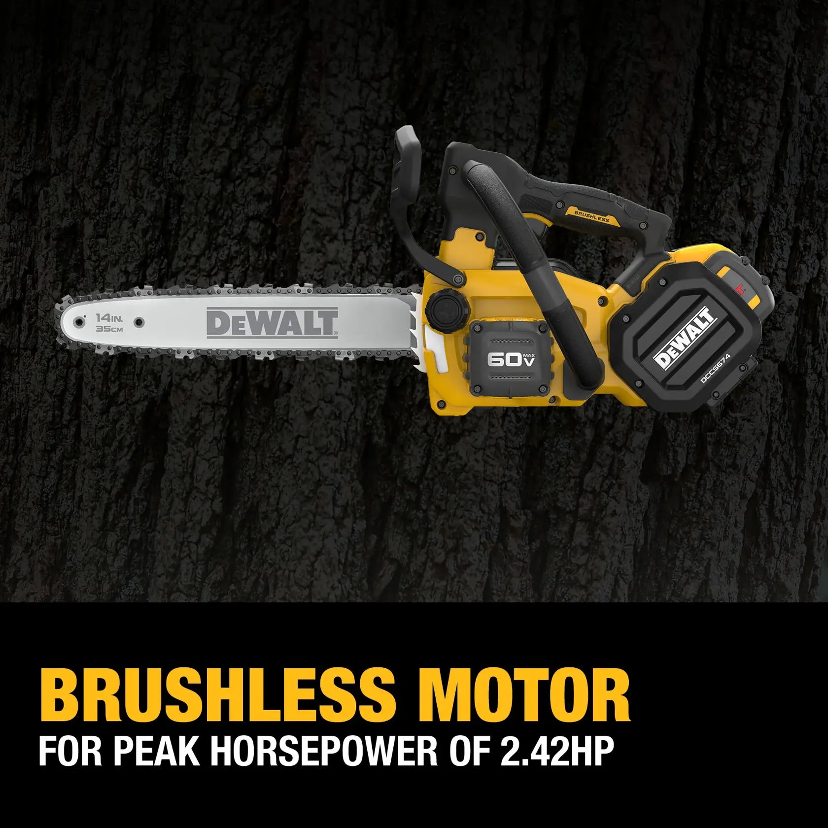 DEWALT DCCS674X2 - 60V MAX 14-in. Brushless Cordless Top Handle Chainsaw Kit