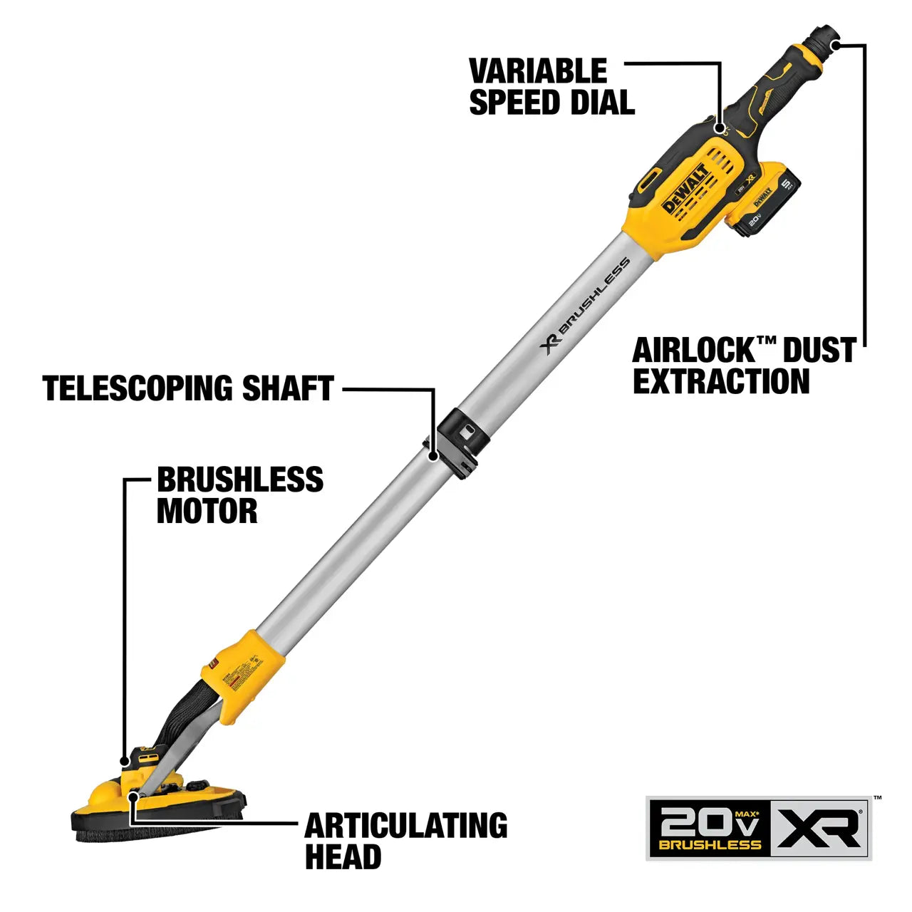 DEWALT DCE800P1 - 20V MAX* Cordless Drywall Sander Kit