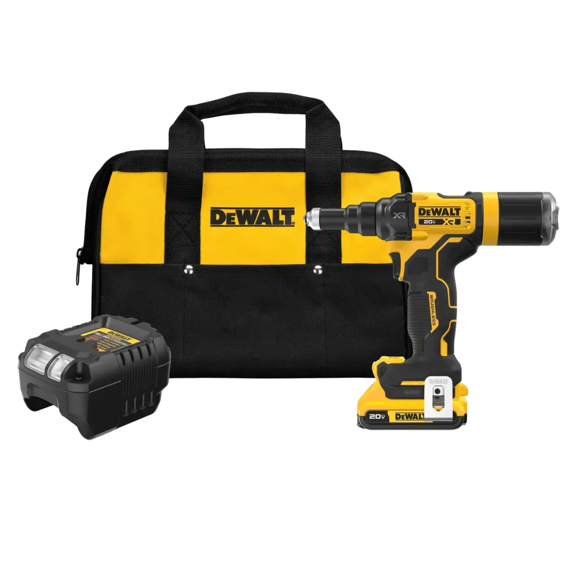 DEWALT DCF403D1 - 20V MAX* XR® Brushless Cordless 3/16-In. Rivet Tool Kit