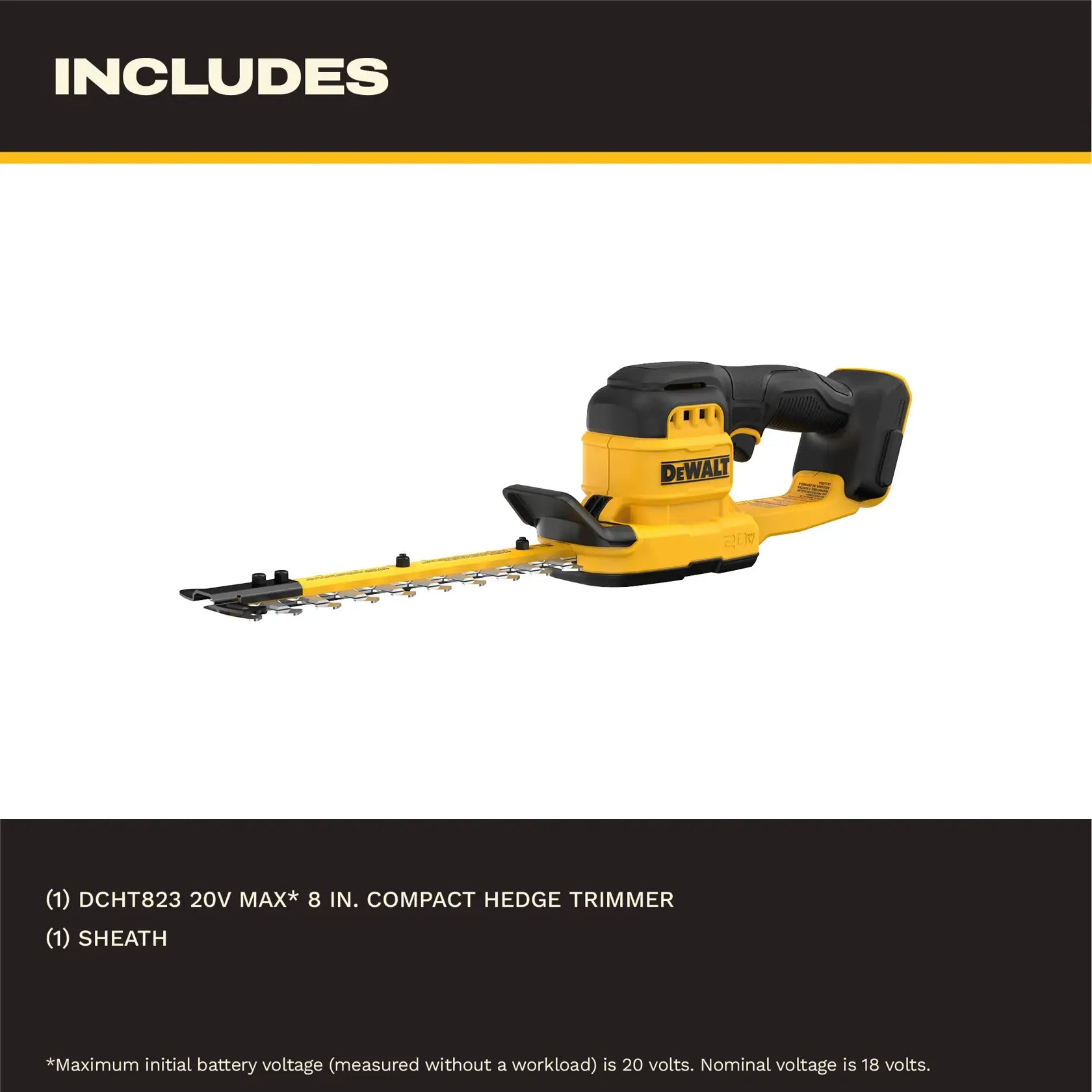 DEWALT DCHT823B - 20V MAX 8-in. Compact Hedge Trimmer