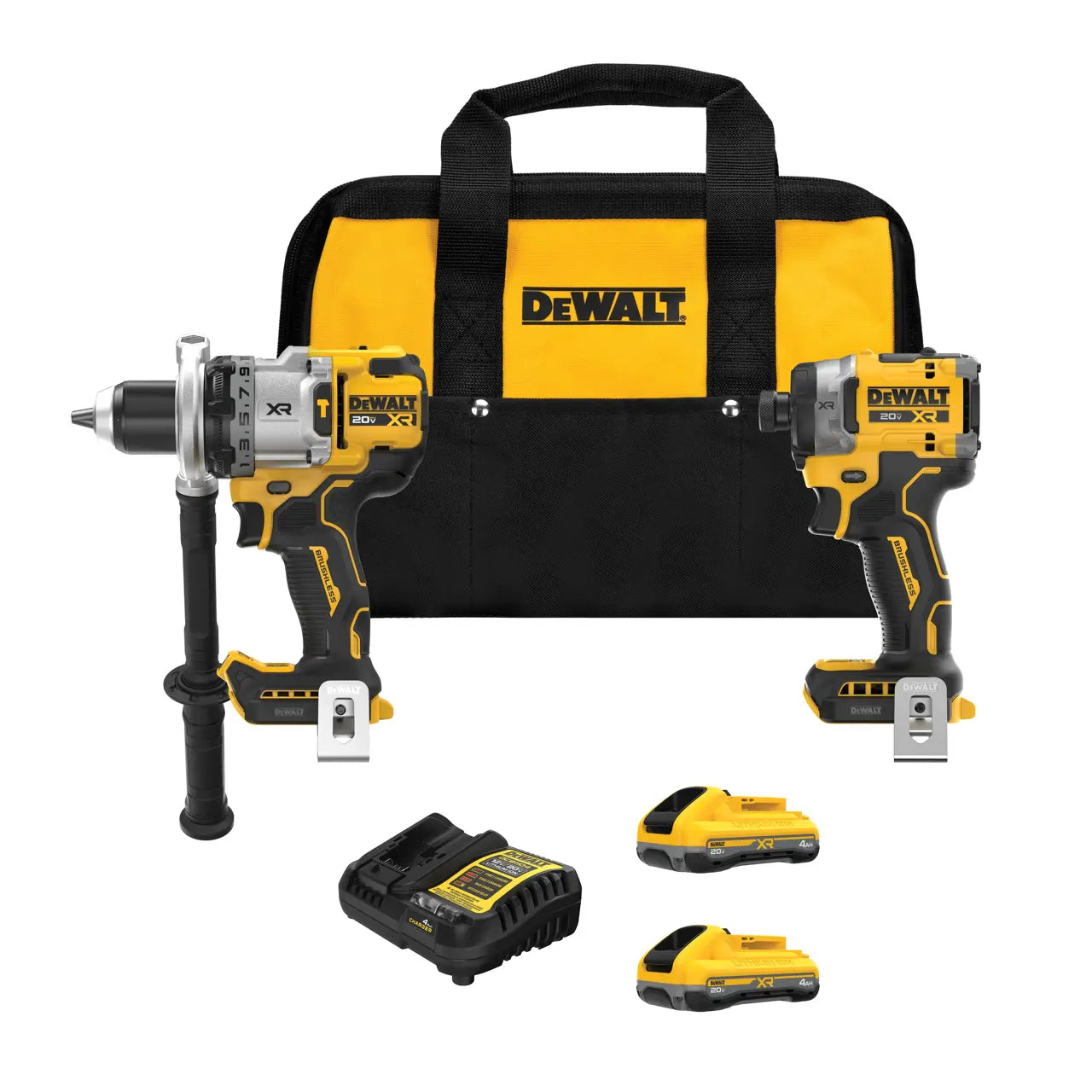 DEWALT DCK2112QQ2 - 20V MAX* XR® 1/2-in Hammer Drill and High Torque 1/4-in Impact Driver Combo Kit
