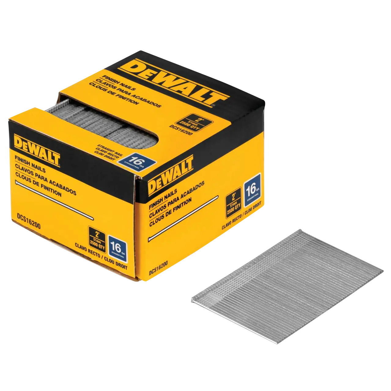 DEWALT DCS16200 - 16 gauge 2-in. Straight finish nails (2500-pack)